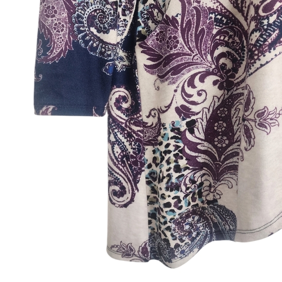 Chicos Womens Paisley Button-Back Tunic Size Large 2 Pockets High-Low Hem. - Picture 9 of 12